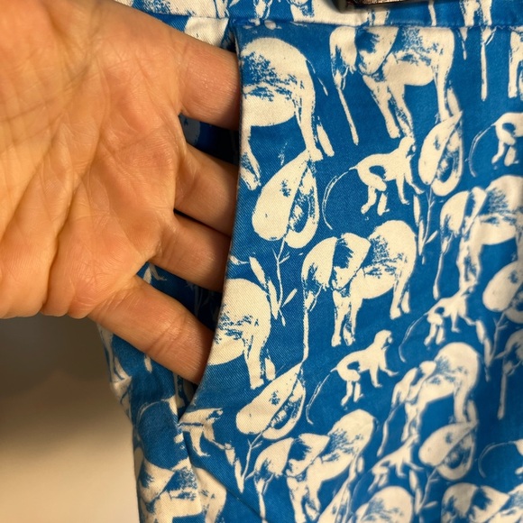 Crown & Ivy blue elephant and monkey scalloped shorts size 4 - Picture 3 of 8